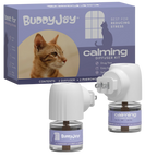 BUDDYJOY® Cat Calming Diffuser Kit – Long-Lasting 30-Day Formula with Pheromones for Stress Relief, Relaxation, and Anxiety Reduction in Cats Easy to Use – (2 Diffusers + 2 Refills)