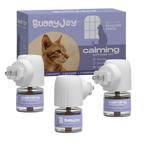 BUDDYJOY® Cat Calming Diffuser Kit – Long-Lasting 30-Day Formula with Pheromones for Stress Relief, Relaxation, and Anxiety Reduction in Cats Easy to Use – (3 Diffusers + 3 Refills)