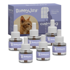 BUDDYJOY® Cat Calming Diffuser Refills – Long-Lasting 30-Day Formula with Pheromones for Stress Relief, Relaxation, and Anxiety Reduction in Cats Easy to Use – (6 Refills)